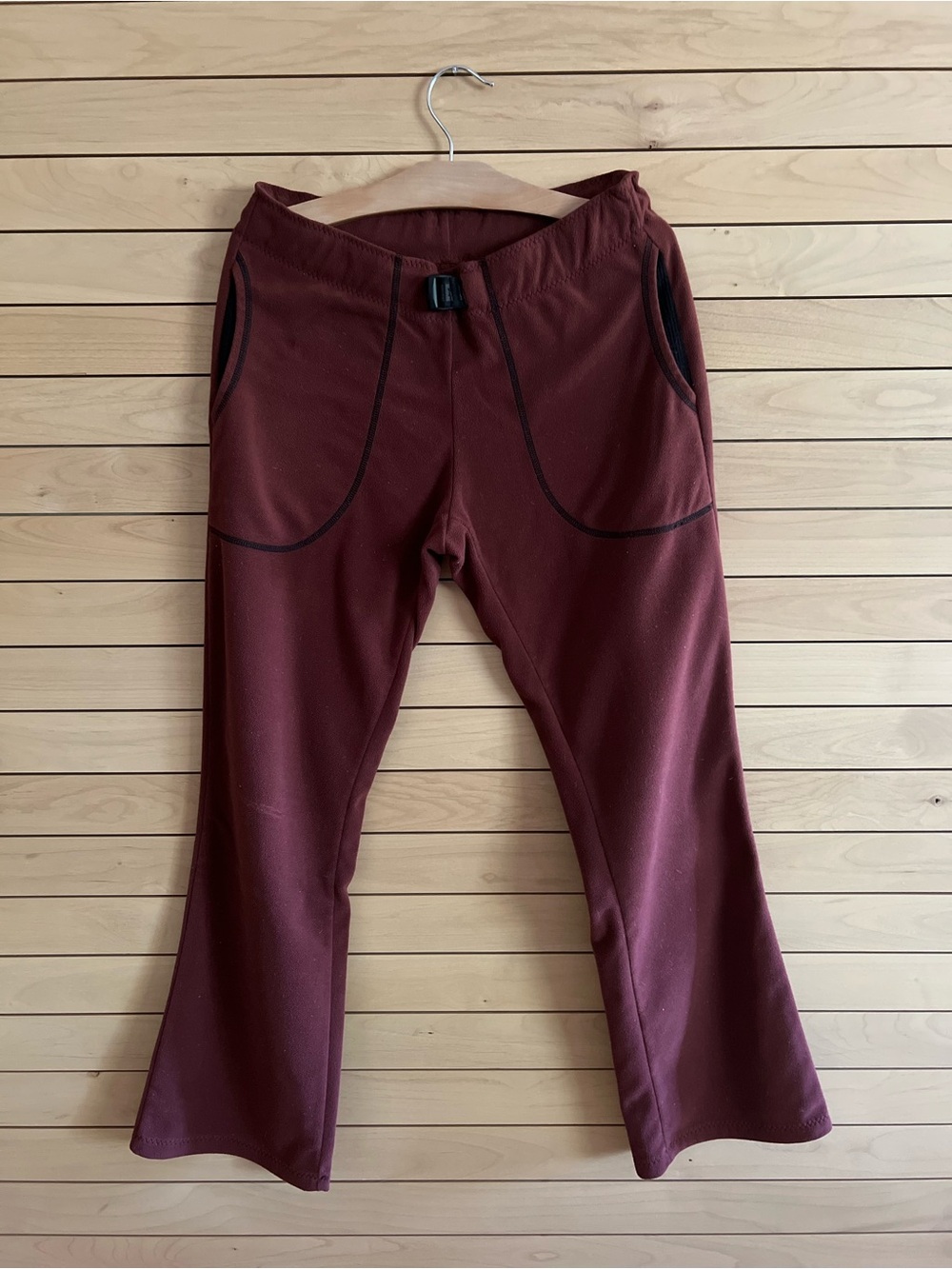 Melanzana Women's Fleece Pants in Deep Maroon